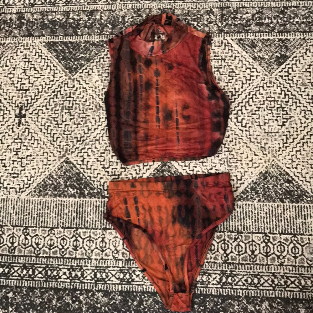 Fashion Nova desert storm orange tye dye set